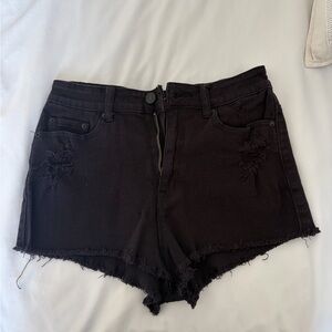 BDG Black Frayed Jean Shorts
